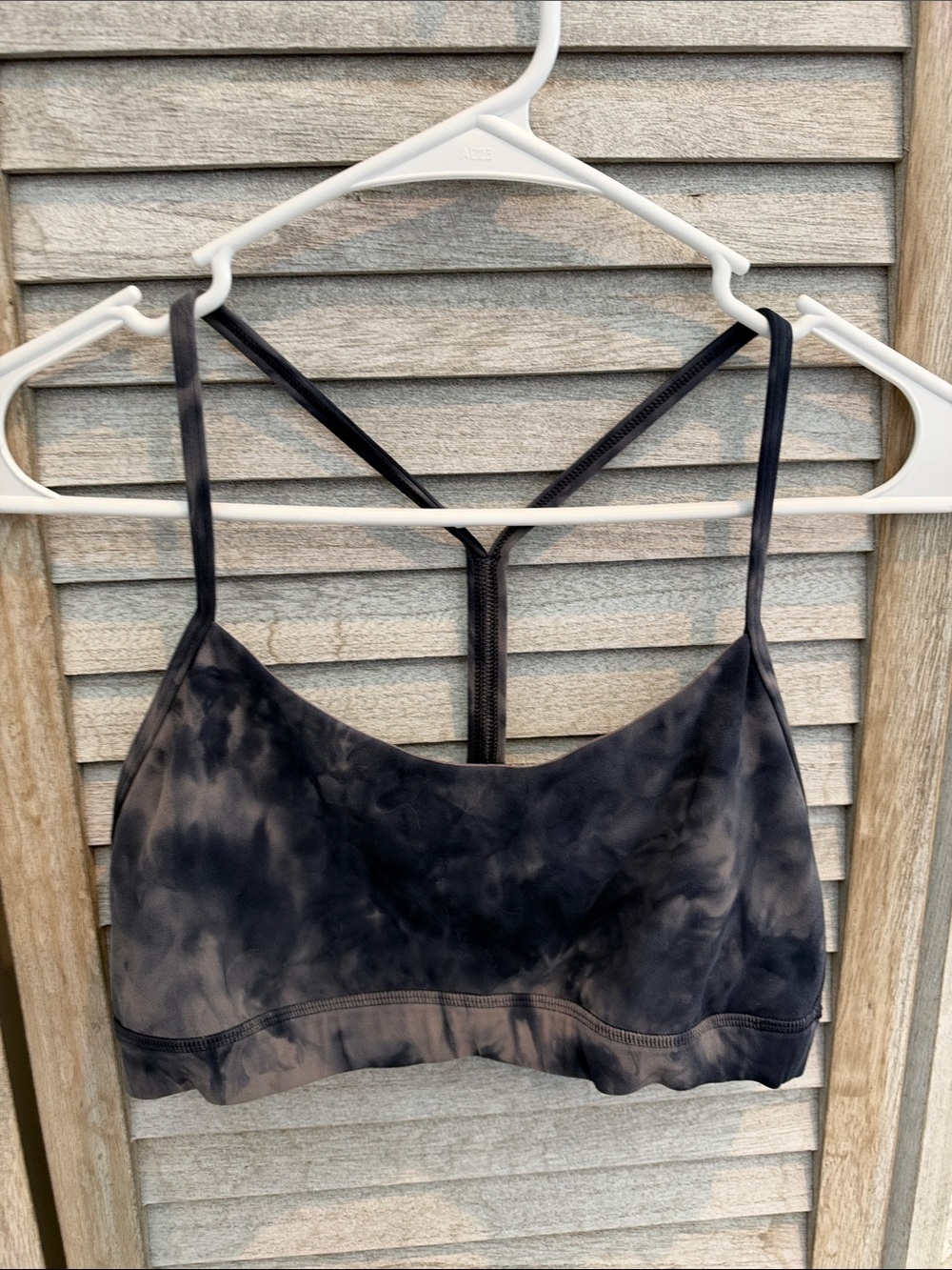 Lululemon Flow Y Bra Tiedye Black-Blue & Charcoal Bralette - Women Size 8